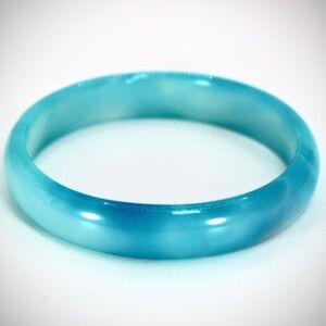 Bright Blue Agate Stone Bangle